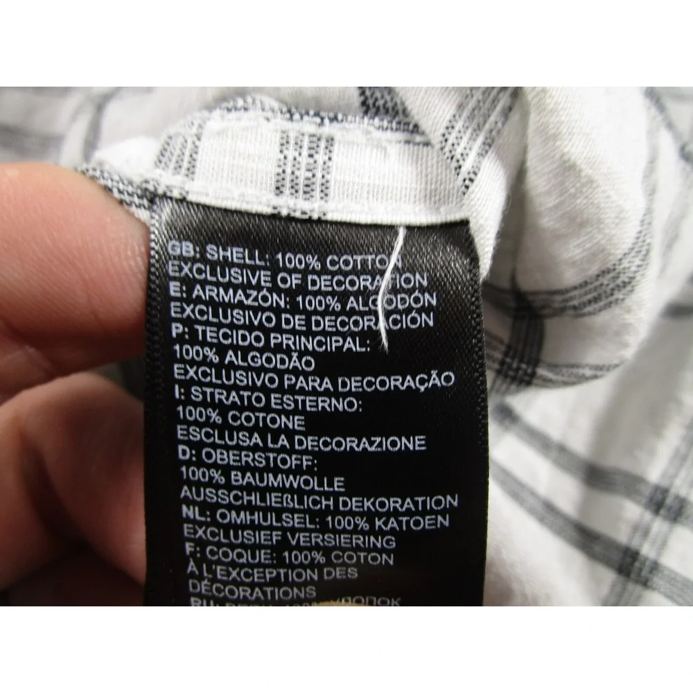 North Face Shirt Mens XXL White‎ Plaid Outdoor Button Up Short Sleeve